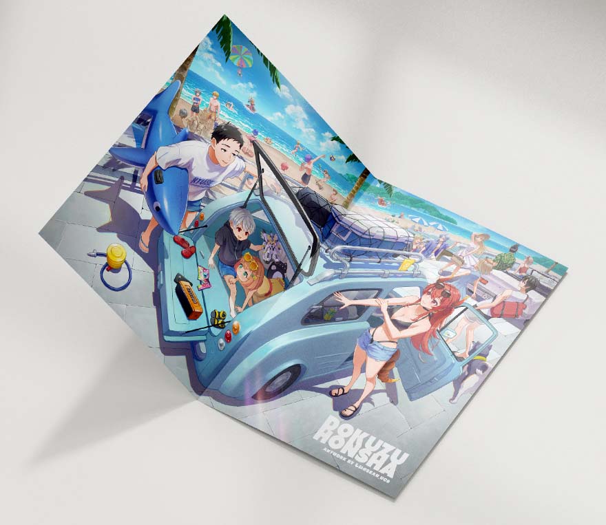 にじそうさく10ド葛本社合同誌『ヨツバファミリア』イラスト制作事例